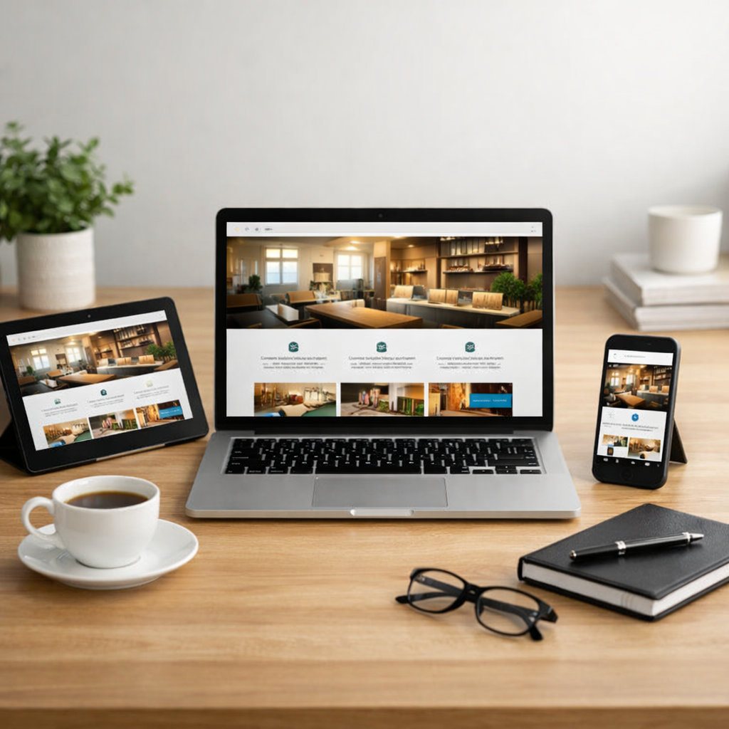 Professional website design displayed on desktop and mobile devices